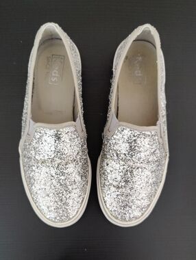 Keds Silver Glitter Slip-On Mules For Women